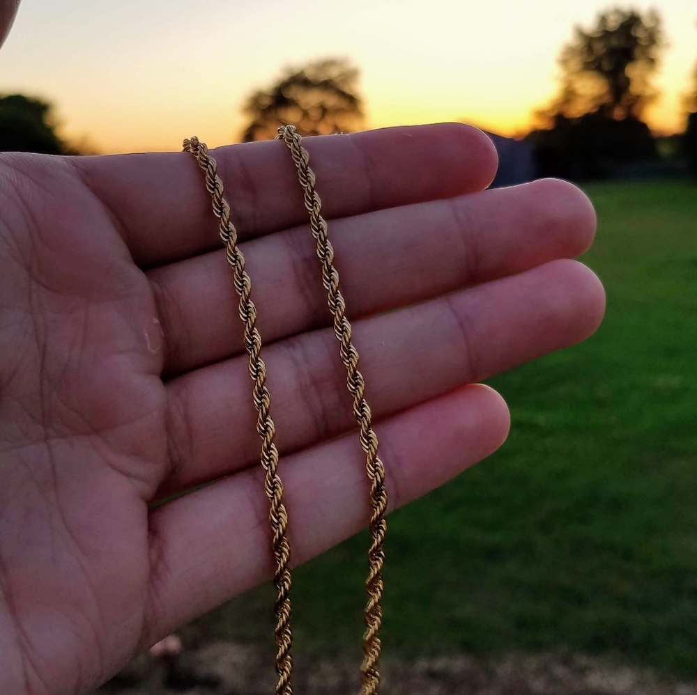 Gold Chain 14k Gold Rope Chain - Picture 2 of 4